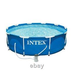 Intex 28201EH 10' x 30 Metal Frame Round Above Ground Swimming Pool with Pump