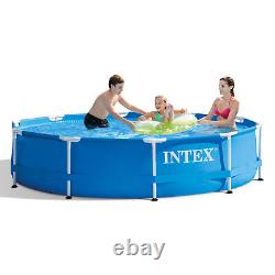 Intex Metal Frame Outdoor Pool Set with Cover & Type H Filter Cartridge (6 pack)