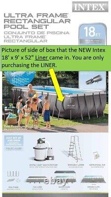 Intex pool LINER 18 ft x 9 ft x 52 inch. Works for Ultra and Ultra XTR pools NEW