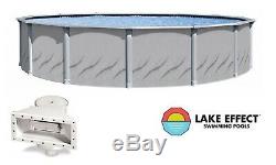 Lake Effect 24' x 52 Round Galleria Above Ground Swimming Pool with Liner