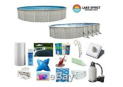 Lake Effect Above Ground Meadows Swimming Pool with Liner, Ladder & Sand Filter