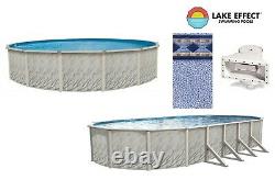 Lake Effect Above Ground Round Oval MEADOWS Swimming Pool with Laguna Liner