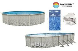 Lake Effect Above Ground Round Oval MEADOWS Swimming Pool with Tuscan Liner