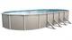 Lake Effect IMPRESSIONS Above Ground Swimming Pool with Plain Blue Liner & Skimmer