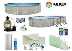 Lake Effect MEADOWS Swimming Pool with Liner, Cove, Guard & Filter System Kit