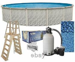 Lake Effect Meadows Round Above Ground Swimming Pool, Liner, Filter System Kit