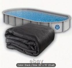 Liner Life Swimming Pool Liner Pad 18' x 33' with Polyester Oval Pre-Cut Black