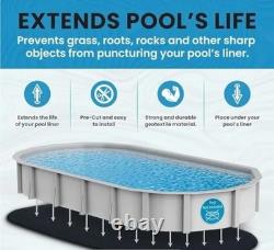 Liner Life Swimming Pool Liner Pad 18' x 33' with Polyester Oval Pre-Cut Black