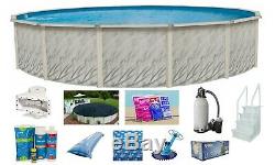 MEADOWS Above Ground Steel Wall Swimming Pool with Liner Step Filter Package