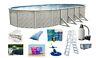 MEADOWS Oval Above Ground Steel Wall Swimming Pool with Liner, Ladder Package Kit