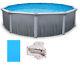 Martinique 18' Round 52 Deep Above Ground Pool with Solid Blue Overlap Liner