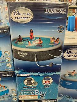 NEW BESTWAY FAST SET SWIMMING POOL 13' x 33 with TRI-TECH ENHANCED 3 PLY LINER