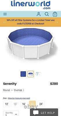 NEW! + FREE SHIPPING! 18' Round Overlap Above Ground Vinyl Pool Liner + Coping