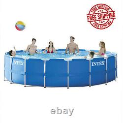 NEW Intex 18ft x 48in Frame Above Ground Swimming Pool with Pump, Ladder, & Cover