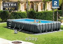 NEW Intex 32ft x 16ft x 52in Rectangular Ultra XTR Frame Swimming Pool with Pump