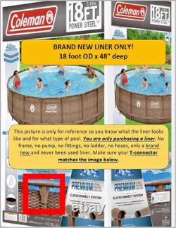 NEW! Replacement Pool Liner for Coleman/Bestway Power Steel 18ft x 48in Brown
