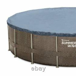 NEW Summer Waves 22ft x 52in Above Ground Swimming Pool With Pump, Ladder, & Cover