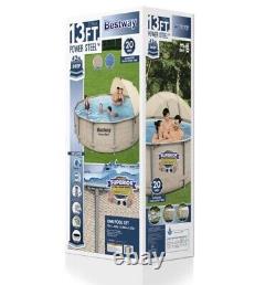 NIB Bestway Power Steel 13'x42 Round Above Ground Pool Set Canopy with Pump