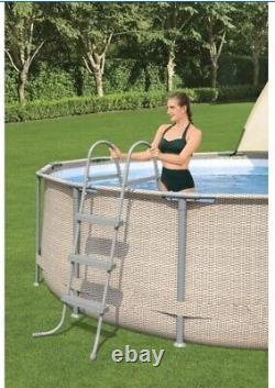 NIB Bestway Power Steel 13'x42 Round Above Ground Pool Set Canopy with Pump