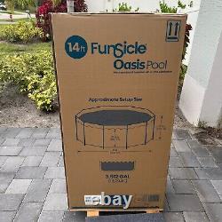 NIB Funsicle 14 ft Oasis Round Above Ground Metal Frame Swimming Pool Ages 6+