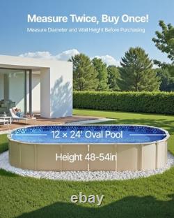 New 12 x 24 ft Oval Pool Liner, Overlap Style Above Ground Pool Liners, 48-to-5
