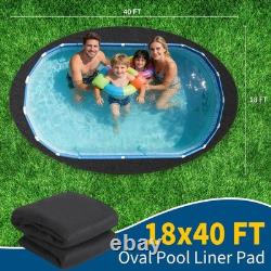 Non-Woven Pool Liner Pad Above Ground Pools Puncture & Weed Barrier 18x40 Oval