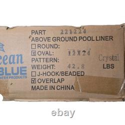 Ocean Blue Crystal Overlap 12 x 24 oval 15-mil Blue Vinyl Pool Liner