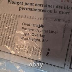 Ocean Blue Crystal Overlap 12 x 24 oval 15-mil Blue Vinyl Pool Liner