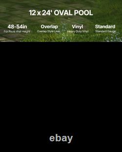 Oval Pool Liner 12x24ft Overlap Style Pool Liner 54in Wall Height Durable