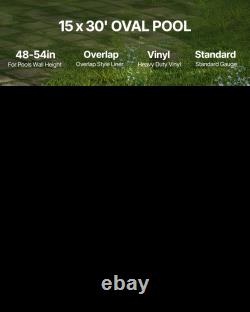 Oval Pool Liner 15x30ft Overlap Style Pool Liner 54in Wall Height Durable