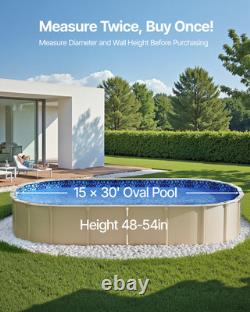 Oval Pool Liner 15x30ft Overlap Style Pool Liner 54in Wall Height Durable