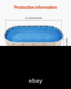 Oval Pool Liner 15x30ft Unibead Style Pool Liner 52in Wall Height Durable