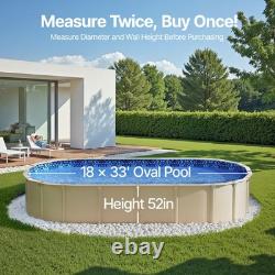 Oval Pool Liner 18x33ft Duobead Style Pool Liner 52in Wall Height Durable