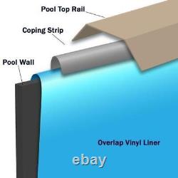 Overlap 16' Round Solid Blue 48/52 in. Depth Above Ground Pool Liner, 20 Mil