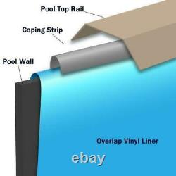 Overlap 24' Round Blue 60 in. Expandable Depth Above Ground Pool Liner, 20 Mil