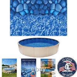 Overlap Pool Liner for 24-Foot Round Pools Snug Install with Anti-Slip Backing