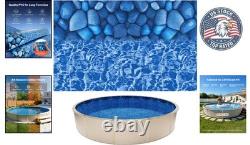 Overlap Pool Liner for 24-Foot Round Pools Snug Install with Anti-Slip Backing