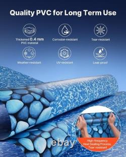Overlap Pool Liner for 24-Foot Round Pools Snug Install with Anti-Slip Backing