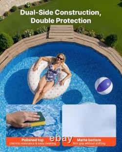 Overlap Pool Liner for 24-Foot Round Pools Snug Install with Anti-Slip Backing