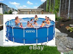 Oversized Above Ground Swimming Pool Backyard Round Pools Portable Liner Kit Fun