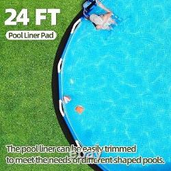 POOLERGETIC 24Ft Pool Liner Pad For Above Ground Pools Durable Felt Material