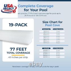 Peel and Stick Pool Cove for Above Ground Pools, 19-Pack HDPE