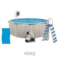 Phoenix 24'x52 Round Above Ground Pool + Filter Pump + Ladder + Liner + Skimmer