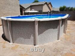 Pool Factory Saltwater 8000 Oval Above Ground Swimming Pool 15' x 30' Plus Extra