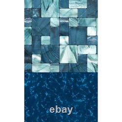 Pool Liner 12 ft Round Overlap Emerald Coast Dark Blue NL601-20 Wave Steel Wall