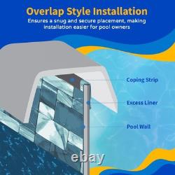 Pool Liner 12 ft Round Overlap Emerald Coast Dark Blue NL601-20 Wave Steel Wall