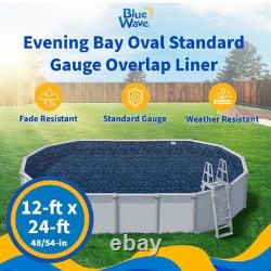 Pool Liner 12 ft x 24 Overlap Oval Above Ground Steel Wall Blue Wave Evening Pool Liner 12 ft x 24 Overlap Oval Above Ground Steel Wall Blue Wave Evening