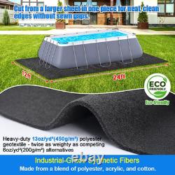 Pool Liner Pad for above Ground Pools, 12'X 24' Rectangular Extra-Thick Pool Mat