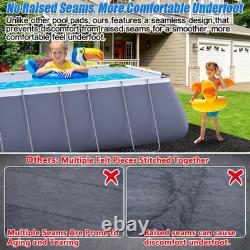 Pool Liner Pad for above Ground Pools, 12'X 24' Rectangular Extra-Thick Pool Mat