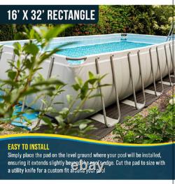 Pool Supply Ground Shield 16x32 ft Heavy Duty Rectangle Pool Liner Pad